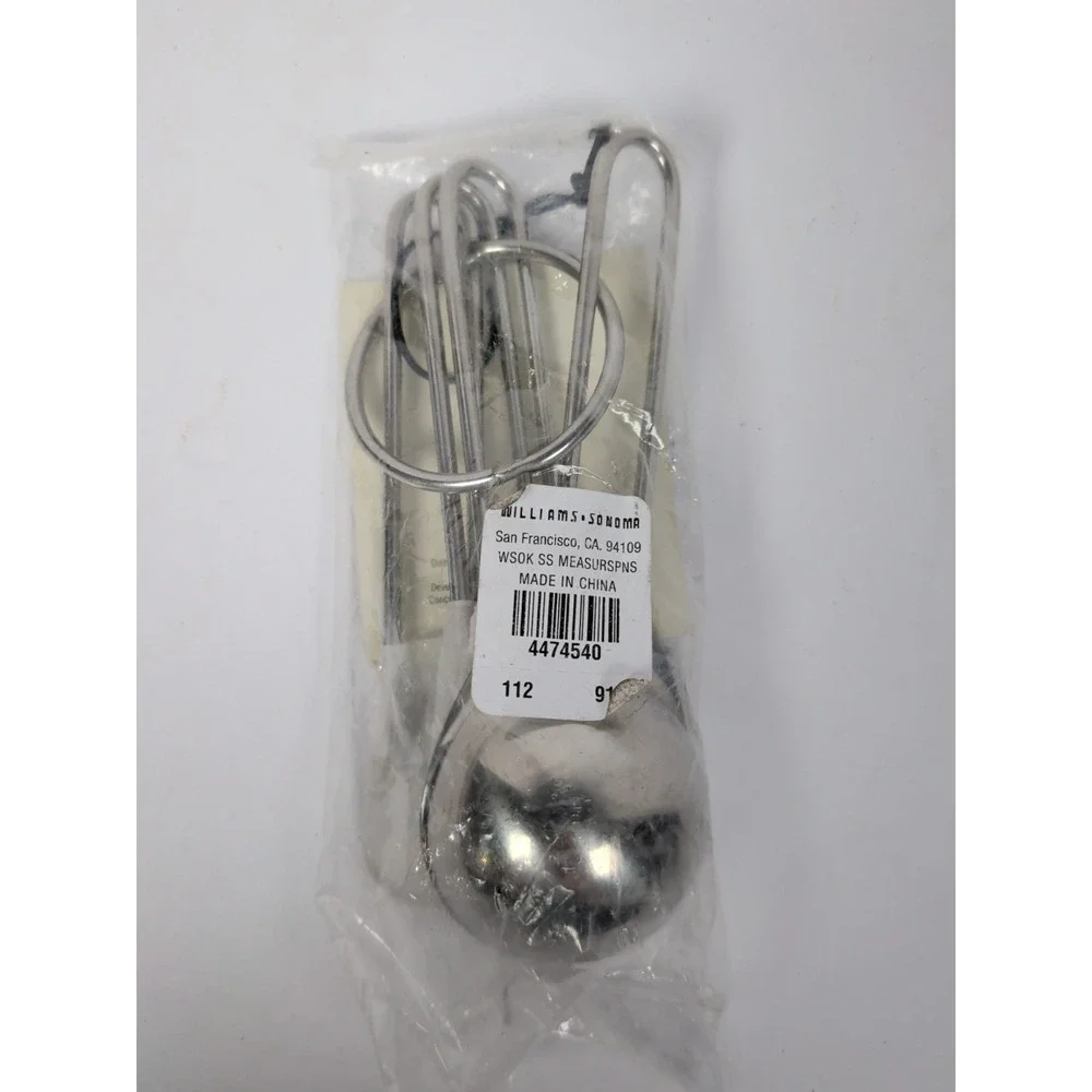 Williams Sonoma Open Kitchen Measuring Spoons Set of 4 Nesting Round 2013 New